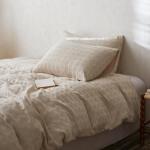 BISELINA 100% Cotton Khaki Duvet Cover Set