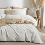 Bailix White Muslin Duvet Cover Set, Queen Size
