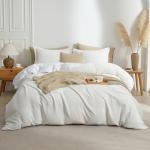 Bailix White Muslin Duvet Cover Set, Queen Size