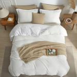 Bailix White Muslin Duvet Cover Set, Queen Size
