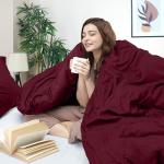 Utopia Bedding Queen Duvet Cover Set - Burgundy
