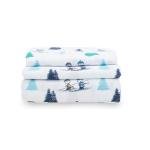 Berkshire Blanket Peanuts® Kids Sheet Set Twin Size - 3 Pieces,Cute Character Snoopy Printed Soft Microfiber Bed Sheets,Snoopy's Winter Wonderland Sheet White-Blue