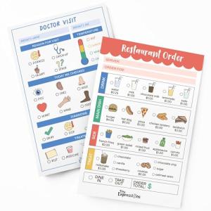 Tiny Expressions Pretend Play Notepads - 2-Pack Kids Play Pads - 40 Pages Order-Taking Restaurant & 40 Pages Doctor Visit Notepad - Waiter and Doctor Imaginative Role Play
