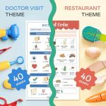 Tiny Expressions Pretend Play Notepads - 2-Pack Kids Play Pads - 40 Pages Order-Taking Restaurant & 40 Pages Doctor Visit Notepad - Waiter and Doctor Imaginative Role Play