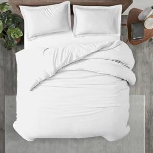 Kotton Culture 3 Pc Twin XL/Twin Duvet Cover Set-100% Egyptian Cotton 600 Thread Count Ultra Soft Premium Durable Comforter Cover Zipper Closure & Corner Ties- (White, 68" X 90")