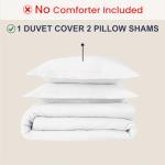 Kotton Culture 3 Pc Twin XL/Twin Duvet Cover Set-100% Egyptian Cotton 600 Thread Count Ultra Soft Premium Durable Comforter Cover Zipper Closure & Corner Ties- (White, 68" X 90")