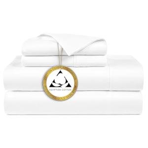 Luxury Egyptian Cotton King Sheet Set - White