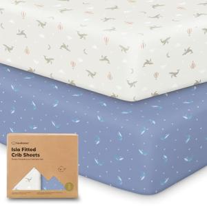 KeaBabies 2-Pack Baby Crib Sheets for Boys, Girls - 52x28 Viscose Derived from Bamboo Toddler Bed Sheets Neutral, Fitted Crib Mattress Cover for Standard Baby Bedding, Soft & Cozy (Marine Muse)