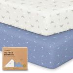 KeaBabies 2-Pack Baby Crib Sheets for Boys, Girls - 52x28 Viscose Derived from Bamboo Toddler Bed Sheets Neutral, Fitted Crib Mattress Cover for Standard Baby Bedding, Soft & Cozy (Marine Muse)