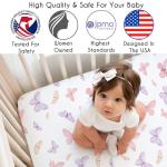 Sweet Jojo Designs 3-Piece Baby Crib Bedding Set (Shabby Chic Butterfly) for Girls, Infants/Nursery incl. Blanket, Fitted Sheet and Crib Skirt (Pink and Purple, Colorful, Pastel, Lilac, Watercolor)