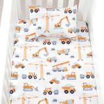 JISEN 3 Piece Crib Bedding Set Soft Baby Crib Bedding Set Construction Trucks Crib Comforter Set - Comforter Sheet Pillowcase Nursery Bedding Sets for Baby Girls or Boys