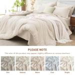 MUXHOMO 7 Pieces King Comforter Set, Soft Bed in a Bag King Size, All Season Bedding Set with Comforter, Flat Sheet, Fitted Sheet, Pillowcases & Shams, Beige