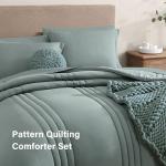 Monbix Queen Comforter Set - 7 Pieces Sage Green Bed in a Bag Queen Bedding Sets with Comforters, All Seasons Comforter Bed Set with Sheets,Pillowcases & Shams