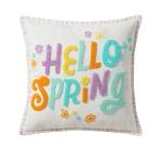 Hallmark Decorative Pillow for Couch or Bed, Reversible Hello Spring Pillow, Easter Decor, 18" x 18"