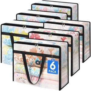 TasticTotes 6 Pack Clear Storage Bags for Bedding