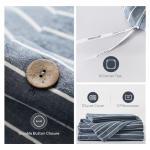 JELLYMONI Washed Cotton Duvet Cover Queen Size – Breathable & Cozy Bedding Set for Modern Homes, Dorms & Guest Rooms, Blue Striped Comforter Cover with Button Closure, 1 Duvet Cover & 2 Pillowcases