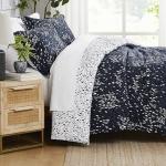 Southshore Fine Living, Inc. Reversible California King Duvet Cover Set, Hotel Quality Microfiber Bedding Set - 1 King/Cal King Duvet Cover, 2 Shams, Insert Not Included - Botanical Leaves Blue