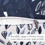 Southshore Fine Living, Inc. Reversible California King Duvet Cover Set, Hotel Quality Microfiber Bedding Set - 1 King/Cal King Duvet Cover, 2 Shams, Insert Not Included - Botanical Leaves Blue