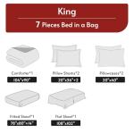 7-Piece King Comforter Set in Red & Black