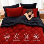7-Piece King Comforter Set in Red & Black