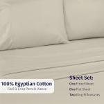 King Size 100% Egyptian Cotton Percale Sheet Set