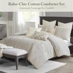 King Comforter Set with Jacquard Stripes & Buttons