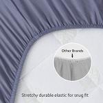 Biloban Crib Sheets Fitted for Boys, 2 Pack Crib Sheet Fits for Standard Crib Mattress, Neutral Toddler Bed Sheets Girl, Grey & Navy, 52”X 28”