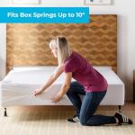 Linenspa Box Spring Encasement – Queen Size Box Spring Cover – Zippered and Waterproof Protector, Complete Protection – White