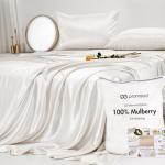 Luxury 23 Momme White Silk Sheet Set - King