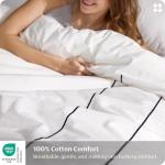 Luxury King Size White Cotton Duvet Cover Set