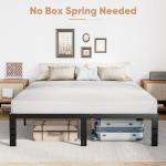 Queen Size Bed Frame - Metal Platform Bed Frames Mattress Foundation with Steel Slat Support, No Box Spring Needed, Storage Space Under Base, Easy Assembly, Black
