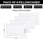 Queen Pillow Cases - Pack of 4 (White)