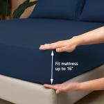 Luxury Queen Sheet Set - 1800 Bedding, Navy