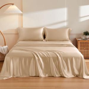 Luxury 4-Piece Mulberry Silk Bed Set, Champagne