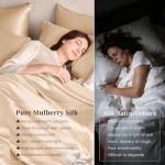 Luxury 4-Piece Mulberry Silk Bed Set, Champagne