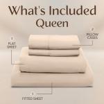 Utopia Bedding Queen Size Sheet Set – 4 Piece Bed Sheets, Soft and Breathable Microfiber, Includes 1 Fitted Sheet, 1 Flat Sheet and 2 Pillowcases – Oeko Tex (Beige)