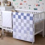 SmoothNovelty 5 Pcs Cars Theme Baby Crib Bedding Set Include Checkered Crib Sheets Bed Skirt Comforter Pad Cover Wall Stickers for Boys Transportation Nursery Room Decoration
