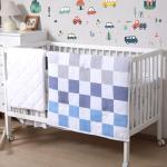 SmoothNovelty 5 Pcs Cars Theme Baby Crib Bedding Set Include Checkered Crib Sheets Bed Skirt Comforter Pad Cover Wall Stickers for Boys Transportation Nursery Room Decoration