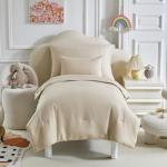 Kids Comforter Sheet Set - Soft and Breathable Bed Set Includes Quilted Comforter, Fitted Sheet, Flat Top Sheet, Pillowcase and Toddler Pillowcase for Toddler - 5 Pieces Toddler Bedding Set Beige