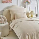 Kids Comforter Sheet Set - Soft and Breathable Bed Set Includes Quilted Comforter, Fitted Sheet, Flat Top Sheet, Pillowcase and Toddler Pillowcase for Toddler - 5 Pieces Toddler Bedding Set Beige
