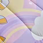4 Pieces Toddler Bedding Set for Girls Purple Unicorn Toddler Bed Set - Cartoon Stars Rainbow Print Cute Princess Bed in a Bag - 1 Baby Comforter 1 Fitted Sheet 1 Flat Sheet 1 Pillowcase