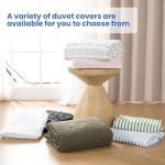 ROSE&RISY Blue Queen Duvet Cover Set, 3 Pieces Soft Bedding Queen Set, Breathable and Cooling,Includes 1 Duvet Cover, 2 Pillow Cases (Blue Stripe, Queen)