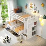 Twin Over Full Bunk Bed with Storage Drawers