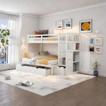 Twin Over Full Bunk Bed with Storage Drawers