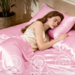 Luxury Pink Satin Queen Sheets Set - 4 Pieces