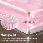 Luxury Pink Satin Queen Sheets Set - 4 Pieces