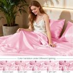 Luxury Pink Satin Queen Sheets Set - 4 Pieces