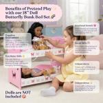 Pink Butterfly Bunk Bed Set for 18-Inch Dolls