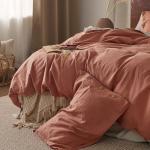 Bedsure King Linen Duvet Cover Set, Burnt Orange