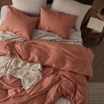 Bedsure King Linen Duvet Cover Set, Burnt Orange